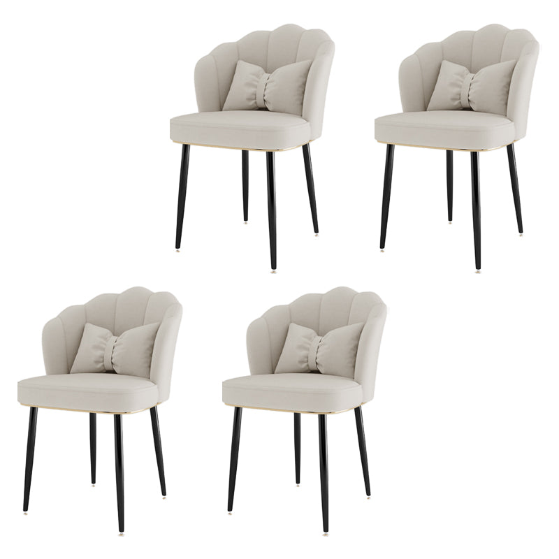 Scandinavian Bedroom Upholstered Arm Chair Matte Finish Solid Back Dining Chair White 4 Piece Set Black Clearhalo ' kitchen&dining_furn' 'Dining Chairs' 'Dining Tables & Seating' 'dining_chair' 'furn' 'furn_dining_chair' 'Furniture' 'furniture_dining_chair' 'Kitchen & Dining Furniture' 'kitchen' 3955841