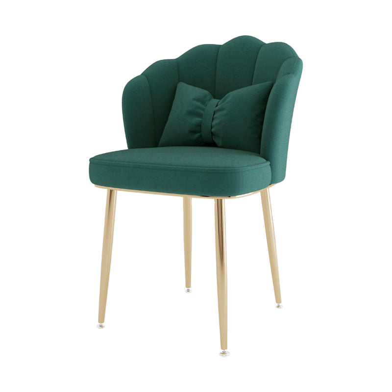 Scandinavian Bedroom Upholstered Arm Chair Matte Finish Solid Back Dining Chair Green 1 Piece Brass Gold Clearhalo ' kitchen&dining_furn' 'Dining Chairs' 'Dining Tables & Seating' 'dining_chair' 'furn' 'furn_dining_chair' 'Furniture' 'furniture_dining_chair' 'Kitchen & Dining Furniture' 'kitchen' 3955843