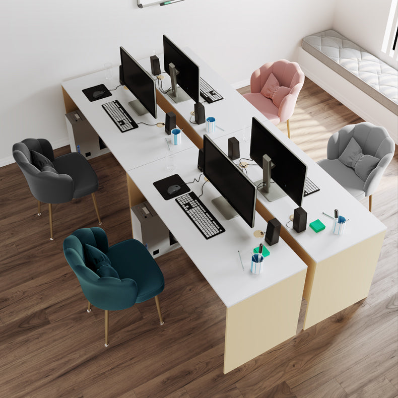 Scandinavian Bedroom Upholstered Arm Chair Matte Finish Solid Back Dining Chair Clearhalo ' kitchen&dining_furn' 'Dining Chairs' 'Dining Tables & Seating' 'dining_chair' 'furn' 'furn_dining_chair' 'Furniture' 'furniture_dining_chair' 'Kitchen & Dining Furniture' 'kitchen' 3955844