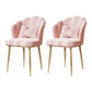 Scandinavian Bedroom Upholstered Arm Chair Matte Finish Solid Back Dining Chair Pink 2 Piece Set Brass Gold Clearhalo ' kitchen&dining_furn' 'Dining Chairs' 'Dining Tables & Seating' 'dining_chair' 'furn' 'furn_dining_chair' 'Furniture' 'furniture_dining_chair' 'Kitchen & Dining Furniture' 'kitchen' 3955848