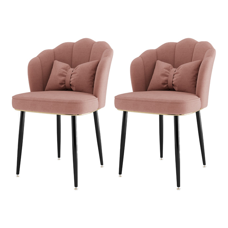 Scandinavian Bedroom Upholstered Arm Chair Matte Finish Solid Back Dining Chair Cameo Brown 2 Piece Set Black Clearhalo ' kitchen&dining_furn' 'Dining Chairs' 'Dining Tables & Seating' 'dining_chair' 'furn' 'furn_dining_chair' 'Furniture' 'furniture_dining_chair' 'Kitchen & Dining Furniture' 'kitchen' 3955851