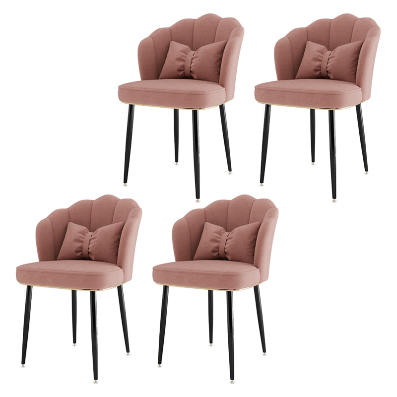Scandinavian Bedroom Upholstered Arm Chair Matte Finish Solid Back Dining Chair Cameo Brown 4 Piece Set Black Clearhalo ' kitchen&dining_furn' 'Dining Chairs' 'Dining Tables & Seating' 'dining_chair' 'furn' 'furn_dining_chair' 'Furniture' 'furniture_dining_chair' 'Kitchen & Dining Furniture' 'kitchen' 3955852
