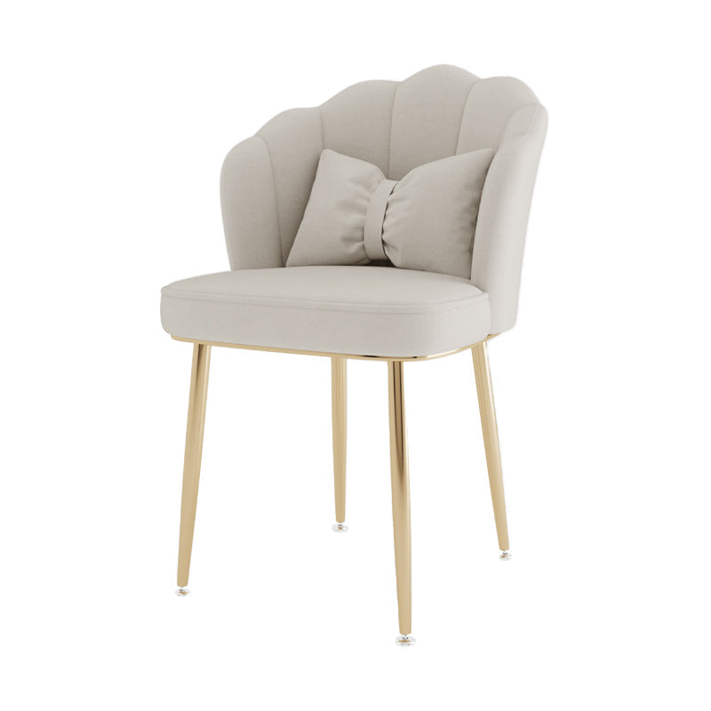 Scandinavian Bedroom Upholstered Arm Chair Matte Finish Solid Back Dining Chair White 1 Piece Brass Gold Clearhalo ' kitchen&dining_furn' 'Dining Chairs' 'Dining Tables & Seating' 'dining_chair' 'furn' 'furn_dining_chair' 'Furniture' 'furniture_dining_chair' 'Kitchen & Dining Furniture' 'kitchen' 3955853