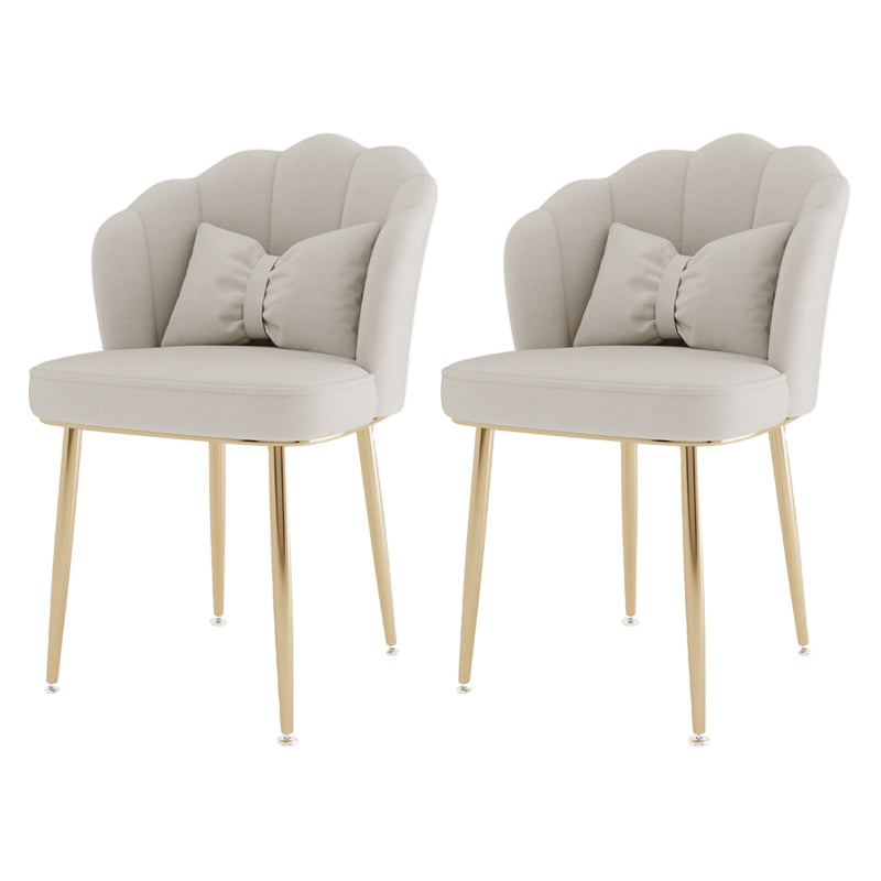 Scandinavian Bedroom Upholstered Arm Chair Matte Finish Solid Back Dining Chair White 2 Piece Set Brass Gold Clearhalo ' kitchen&dining_furn' 'Dining Chairs' 'Dining Tables & Seating' 'dining_chair' 'furn' 'furn_dining_chair' 'Furniture' 'furniture_dining_chair' 'Kitchen & Dining Furniture' 'kitchen' 3955854