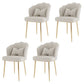 Scandinavian Bedroom Upholstered Arm Chair Matte Finish Solid Back Dining Chair White 4 Piece Set Brass Gold Clearhalo ' kitchen&dining_furn' 'Dining Chairs' 'Dining Tables & Seating' 'dining_chair' 'furn' 'furn_dining_chair' 'Furniture' 'furniture_dining_chair' 'Kitchen & Dining Furniture' 'kitchen' 3955855