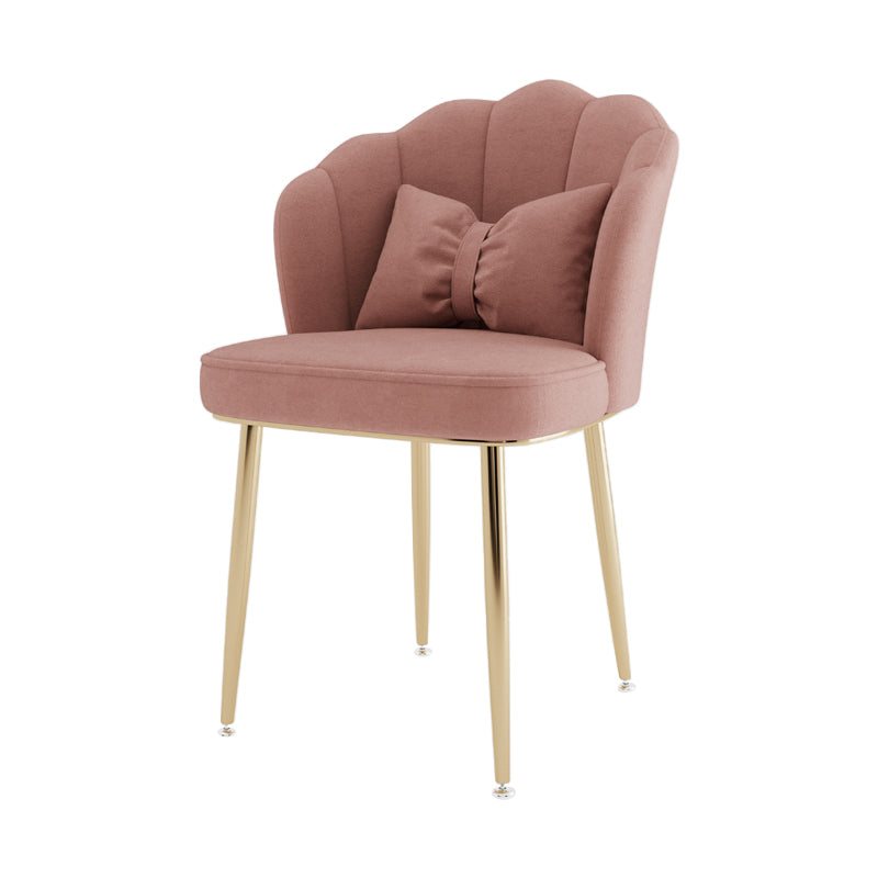 Scandinavian Bedroom Upholstered Arm Chair Matte Finish Solid Back Dining Chair Cameo Brown 1 Piece Brass Gold Clearhalo ' kitchen&dining_furn' 'Dining Chairs' 'Dining Tables & Seating' 'dining_chair' 'furn' 'furn_dining_chair' 'Furniture' 'furniture_dining_chair' 'Kitchen & Dining Furniture' 'kitchen' 3955856