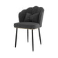 Scandinavian Bedroom Upholstered Arm Chair Matte Finish Solid Back Dining Chair Dark Gray 1 Piece Black Clearhalo ' kitchen&dining_furn' 'Dining Chairs' 'Dining Tables & Seating' 'dining_chair' 'furn' 'furn_dining_chair' 'Furniture' 'furniture_dining_chair' 'Kitchen & Dining Furniture' 'kitchen' 3955859