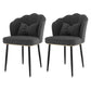 Scandinavian Bedroom Upholstered Arm Chair Matte Finish Solid Back Dining Chair Dark Gray 2 Piece Set Black Clearhalo ' kitchen&dining_furn' 'Dining Chairs' 'Dining Tables & Seating' 'dining_chair' 'furn' 'furn_dining_chair' 'Furniture' 'furniture_dining_chair' 'Kitchen & Dining Furniture' 'kitchen' 3955860