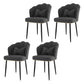 Scandinavian Bedroom Upholstered Arm Chair Matte Finish Solid Back Dining Chair Dark Gray 4 Piece Set Black Clearhalo ' kitchen&dining_furn' 'Dining Chairs' 'Dining Tables & Seating' 'dining_chair' 'furn' 'furn_dining_chair' 'Furniture' 'furniture_dining_chair' 'Kitchen & Dining Furniture' 'kitchen' 3955861