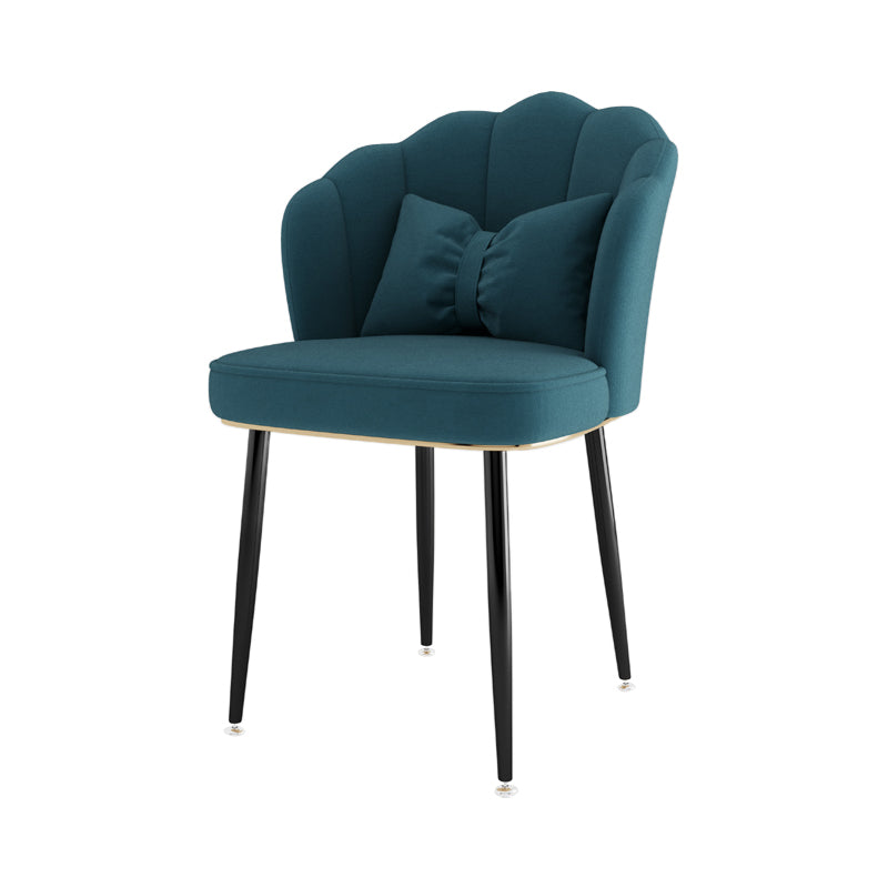 Scandinavian Bedroom Upholstered Arm Chair Matte Finish Solid Back Dining Chair Blue 1 Piece Black Clearhalo ' kitchen&dining_furn' 'Dining Chairs' 'Dining Tables & Seating' 'dining_chair' 'furn' 'furn_dining_chair' 'Furniture' 'furniture_dining_chair' 'Kitchen & Dining Furniture' 'kitchen' 3955862