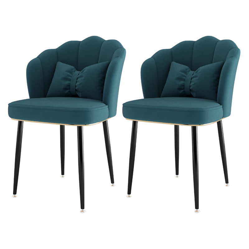 Scandinavian Bedroom Upholstered Arm Chair Matte Finish Solid Back Dining Chair Blue 2 Piece Set Black Clearhalo ' kitchen&dining_furn' 'Dining Chairs' 'Dining Tables & Seating' 'dining_chair' 'furn' 'furn_dining_chair' 'Furniture' 'furniture_dining_chair' 'Kitchen & Dining Furniture' 'kitchen' 3955863