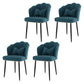 Scandinavian Bedroom Upholstered Arm Chair Matte Finish Solid Back Dining Chair Blue 4 Piece Set Black Clearhalo ' kitchen&dining_furn' 'Dining Chairs' 'Dining Tables & Seating' 'dining_chair' 'furn' 'furn_dining_chair' 'Furniture' 'furniture_dining_chair' 'Kitchen & Dining Furniture' 'kitchen' 3955864