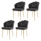 Scandinavian Bedroom Upholstered Arm Chair Matte Finish Solid Back Dining Chair Dark Gray 4 Piece Set Brass Gold Clearhalo ' kitchen&dining_furn' 'Dining Chairs' 'Dining Tables & Seating' 'dining_chair' 'furn' 'furn_dining_chair' 'Furniture' 'furniture_dining_chair' 'Kitchen & Dining Furniture' 'kitchen' 3955870