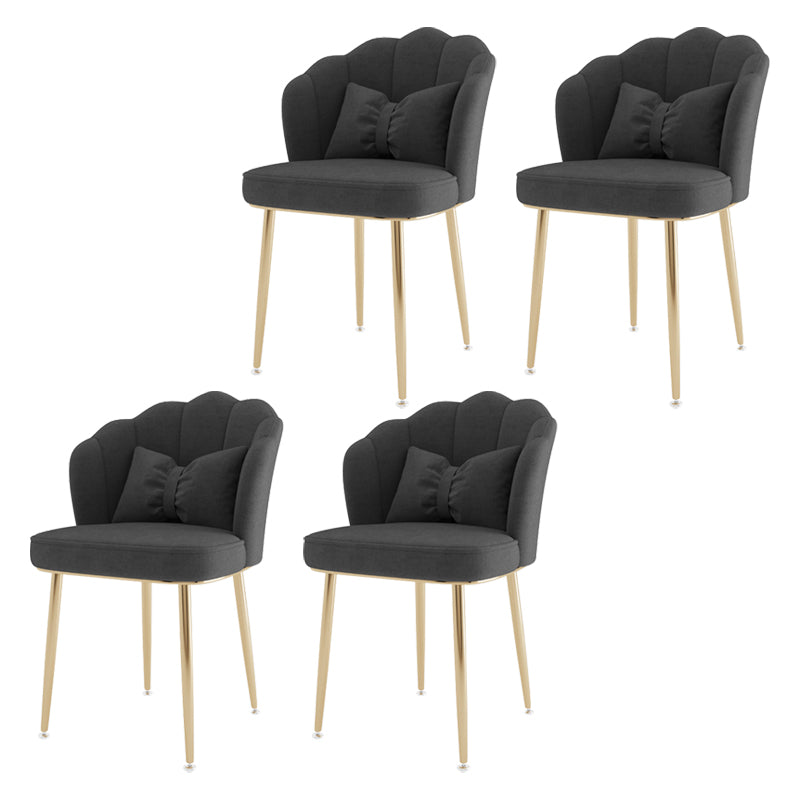 Scandinavian Bedroom Upholstered Arm Chair Matte Finish Solid Back Dining Chair Dark Gray 4 Piece Set Brass Gold Clearhalo ' kitchen&dining_furn' 'Dining Chairs' 'Dining Tables & Seating' 'dining_chair' 'furn' 'furn_dining_chair' 'Furniture' 'furniture_dining_chair' 'Kitchen & Dining Furniture' 'kitchen' 3955870