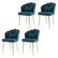Scandinavian Bedroom Upholstered Arm Chair Matte Finish Solid Back Dining Chair Blue 4 Piece Set Brass Gold Clearhalo ' kitchen&dining_furn' 'Dining Chairs' 'Dining Tables & Seating' 'dining_chair' 'furn' 'furn_dining_chair' 'Furniture' 'furniture_dining_chair' 'Kitchen & Dining Furniture' 'kitchen' 3955873