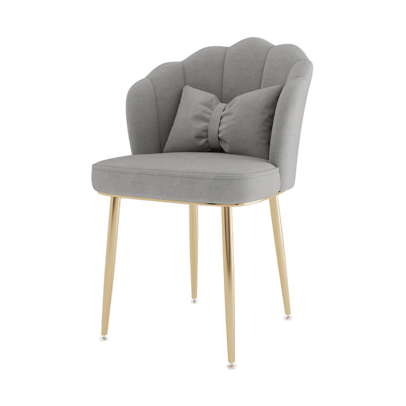 Scandinavian Bedroom Upholstered Arm Chair Matte Finish Solid Back Dining Chair Light Gray 1 Piece Brass Gold Clearhalo ' kitchen&dining_furn' 'Dining Chairs' 'Dining Tables & Seating' 'dining_chair' 'furn' 'furn_dining_chair' 'Furniture' 'furniture_dining_chair' 'Kitchen & Dining Furniture' 'kitchen' 3955874