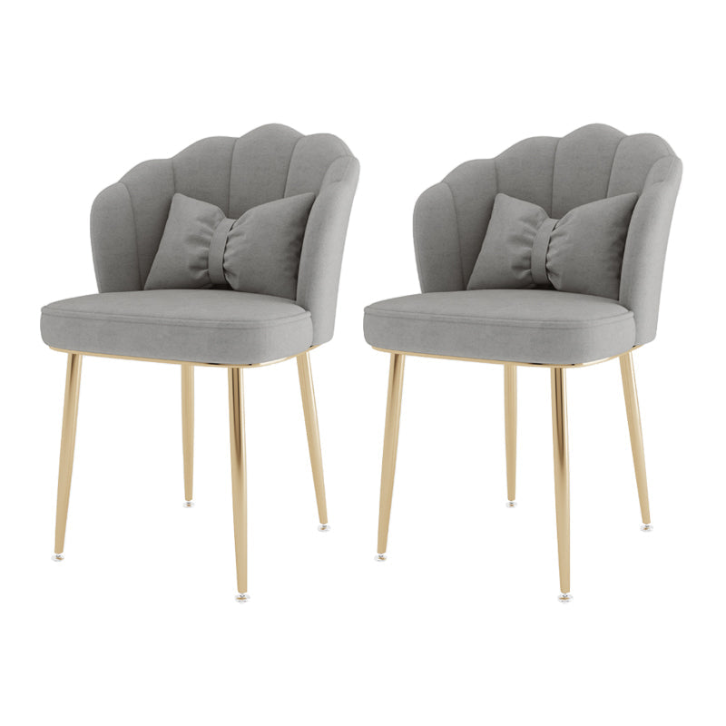 Scandinavian Bedroom Upholstered Arm Chair Matte Finish Solid Back Dining Chair Light Gray 2 Piece Set Brass Gold Clearhalo ' kitchen&dining_furn' 'Dining Chairs' 'Dining Tables & Seating' 'dining_chair' 'furn' 'furn_dining_chair' 'Furniture' 'furniture_dining_chair' 'Kitchen & Dining Furniture' 'kitchen' 3955875