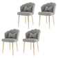 Scandinavian Bedroom Upholstered Arm Chair Matte Finish Solid Back Dining Chair Light Gray 4 Piece Set Brass Gold Clearhalo ' kitchen&dining_furn' 'Dining Chairs' 'Dining Tables & Seating' 'dining_chair' 'furn' 'furn_dining_chair' 'Furniture' 'furniture_dining_chair' 'Kitchen & Dining Furniture' 'kitchen' 3955876