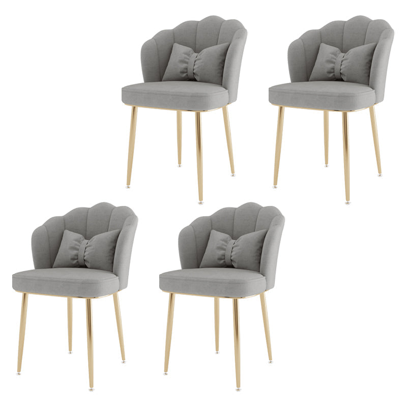 Scandinavian Bedroom Upholstered Arm Chair Matte Finish Solid Back Dining Chair Light Gray 4 Piece Set Brass Gold Clearhalo ' kitchen&dining_furn' 'Dining Chairs' 'Dining Tables & Seating' 'dining_chair' 'furn' 'furn_dining_chair' 'Furniture' 'furniture_dining_chair' 'Kitchen & Dining Furniture' 'kitchen' 3955876