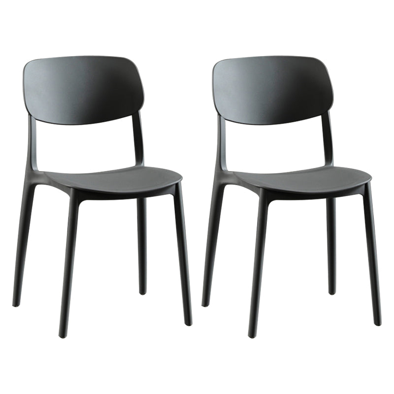 Modern Indoor-Outdoor Plastic Side Chair Open Back Dining Side Chair Grey 2 Piece Set Clearhalo ' kitchen&dining_furn' 'Dining Chairs' 'Dining Tables & Seating' 'dining_chair' 'furn' 'furn_dining_chair' 'Furniture' 'furniture_dining_chair' 'Kitchen & Dining Furniture' 'kitchen' 3955881