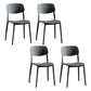 Modern Indoor-Outdoor Plastic Side Chair Open Back Dining Side Chair Grey 4 Piece Set Clearhalo ' kitchen&dining_furn' 'Dining Chairs' 'Dining Tables & Seating' 'dining_chair' 'furn' 'furn_dining_chair' 'Furniture' 'furniture_dining_chair' 'Kitchen & Dining Furniture' 'kitchen' 3955882
