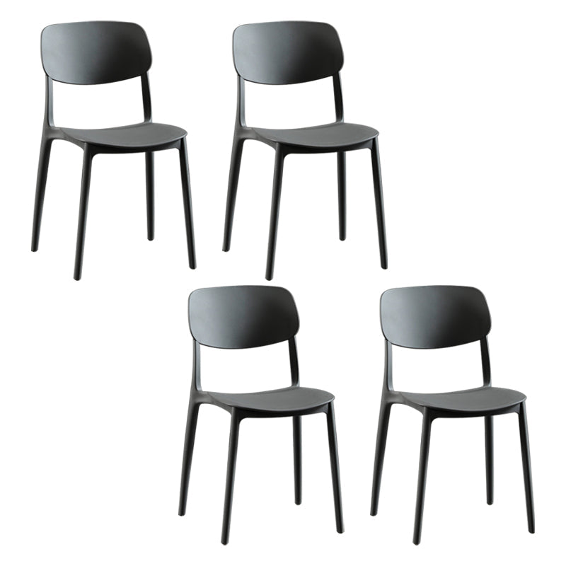 Modern Indoor-Outdoor Plastic Side Chair Open Back Dining Side Chair Grey 4 Piece Set Clearhalo ' kitchen&dining_furn' 'Dining Chairs' 'Dining Tables & Seating' 'dining_chair' 'furn' 'furn_dining_chair' 'Furniture' 'furniture_dining_chair' 'Kitchen & Dining Furniture' 'kitchen' 3955882