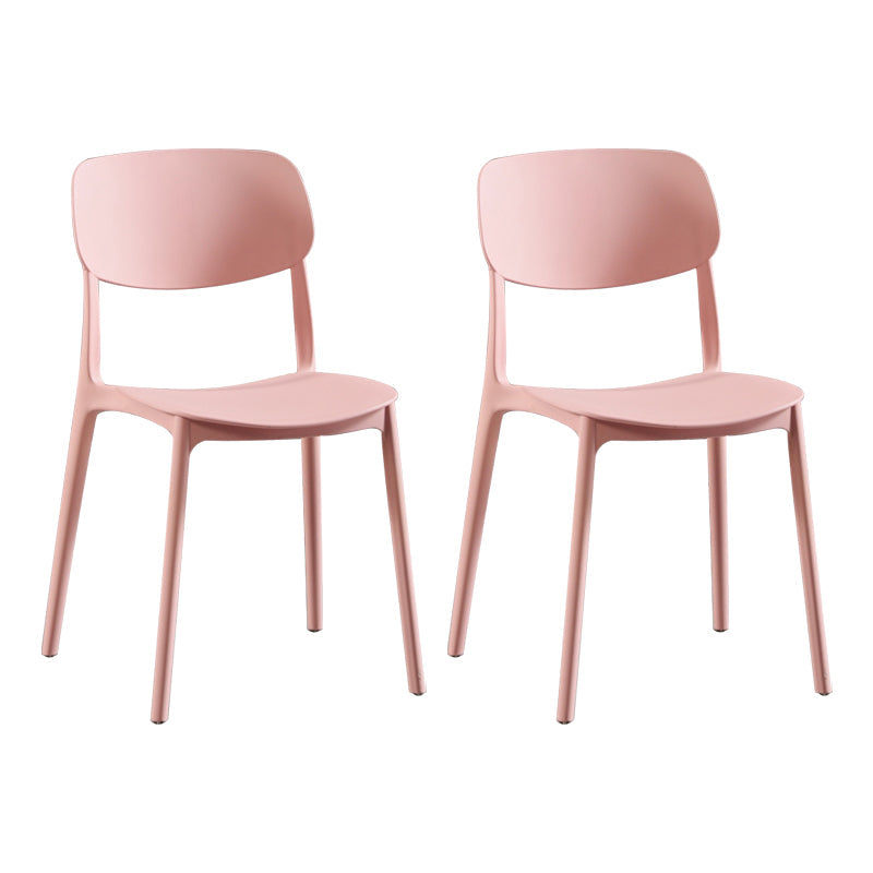 Modern Indoor-Outdoor Plastic Side Chair Open Back Dining Side Chair Pink 2 Piece Set Clearhalo ' kitchen&dining_furn' 'Dining Chairs' 'Dining Tables & Seating' 'dining_chair' 'furn' 'furn_dining_chair' 'Furniture' 'furniture_dining_chair' 'Kitchen & Dining Furniture' 'kitchen' 3955886