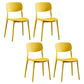 Modern Indoor-Outdoor Plastic Side Chair Open Back Dining Side Chair Yellow 4 Piece Set Clearhalo ' kitchen&dining_furn' 'Dining Chairs' 'Dining Tables & Seating' 'dining_chair' 'furn' 'furn_dining_chair' 'Furniture' 'furniture_dining_chair' 'Kitchen & Dining Furniture' 'kitchen' 3955895