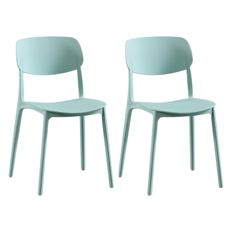 Modern Indoor-Outdoor Plastic Side Chair Open Back Dining Side Chair Green 2 Piece Set Clearhalo ' kitchen&dining_furn' 'Dining Chairs' 'Dining Tables & Seating' 'dining_chair' 'furn' 'furn_dining_chair' 'Furniture' 'furniture_dining_chair' 'Kitchen & Dining Furniture' 'kitchen' 3955898