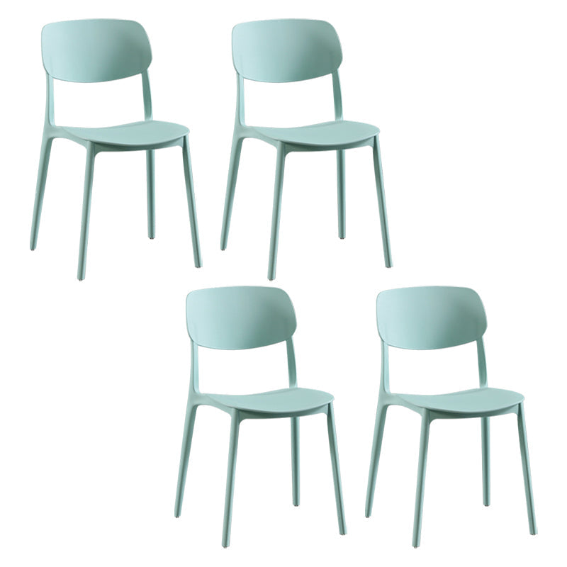 Modern Indoor-Outdoor Plastic Side Chair Open Back Dining Side Chair Green 4 Piece Set Clearhalo ' kitchen&dining_furn' 'Dining Chairs' 'Dining Tables & Seating' 'dining_chair' 'furn' 'furn_dining_chair' 'Furniture' 'furniture_dining_chair' 'Kitchen & Dining Furniture' 'kitchen' 3955900