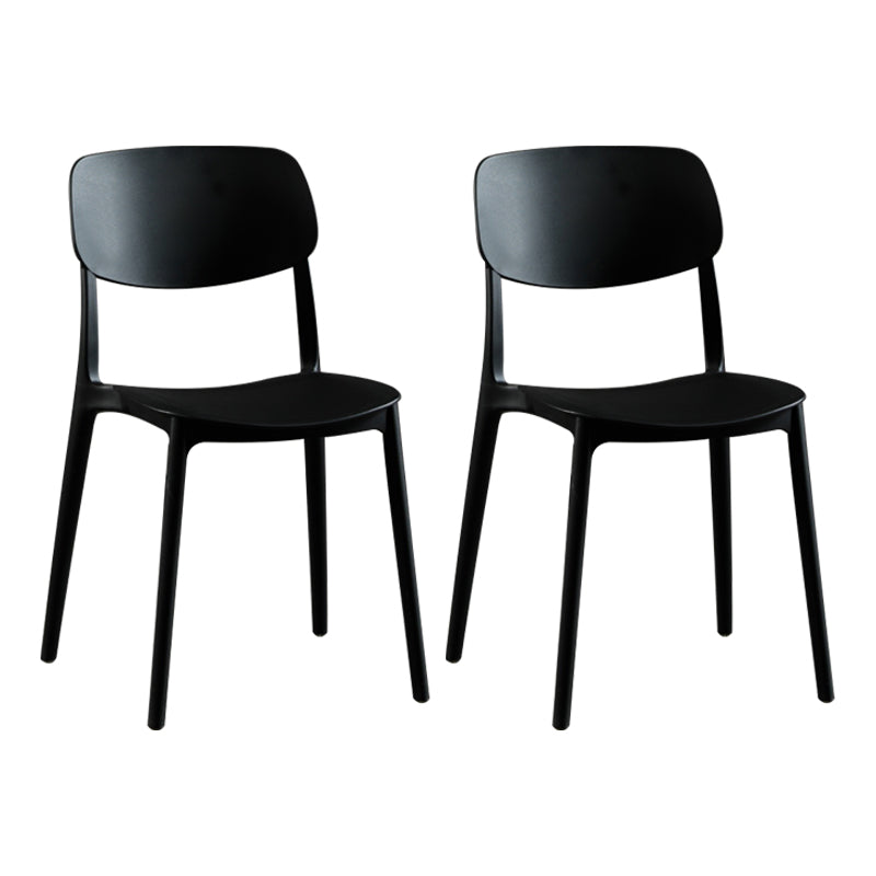 Modern Indoor-Outdoor Plastic Side Chair Open Back Dining Side Chair Black 2 Piece Set Clearhalo ' kitchen&dining_furn' 'Dining Chairs' 'Dining Tables & Seating' 'dining_chair' 'furn' 'furn_dining_chair' 'Furniture' 'furniture_dining_chair' 'Kitchen & Dining Furniture' 'kitchen' 3955908