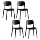 Modern Indoor-Outdoor Plastic Side Chair Open Back Dining Side Chair Black 4 Piece Set Clearhalo ' kitchen&dining_furn' 'Dining Chairs' 'Dining Tables & Seating' 'dining_chair' 'furn' 'furn_dining_chair' 'Furniture' 'furniture_dining_chair' 'Kitchen & Dining Furniture' 'kitchen' 3955909
