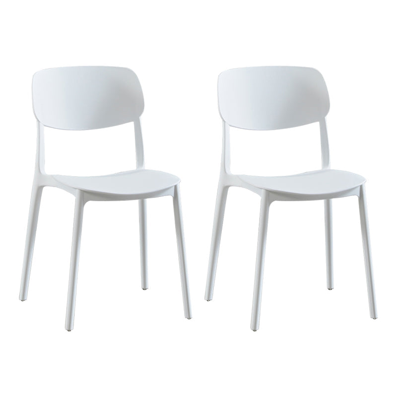 Modern Indoor-Outdoor Plastic Side Chair Open Back Dining Side Chair White 2 Piece Set Clearhalo ' kitchen&dining_furn' 'Dining Chairs' 'Dining Tables & Seating' 'dining_chair' 'furn' 'furn_dining_chair' 'Furniture' 'furniture_dining_chair' 'Kitchen & Dining Furniture' 'kitchen' 3955911