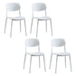 Modern Indoor-Outdoor Plastic Side Chair Open Back Dining Side Chair White 4 Piece Set Clearhalo ' kitchen&dining_furn' 'Dining Chairs' 'Dining Tables & Seating' 'dining_chair' 'furn' 'furn_dining_chair' 'Furniture' 'furniture_dining_chair' 'Kitchen & Dining Furniture' 'kitchen' 3955912
