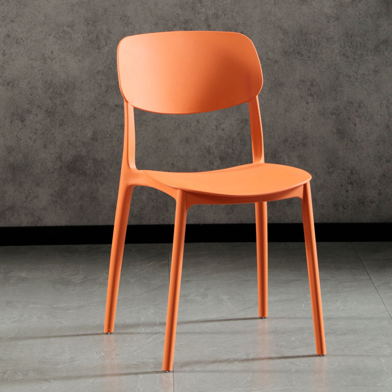 Modern Indoor-Outdoor Plastic Side Chair Open Back Dining Side Chair Orange 1 Piece Clearhalo ' kitchen&dining_furn' 'Dining Chairs' 'Dining Tables & Seating' 'dining_chair' 'furn' 'furn_dining_chair' 'Furniture' 'furniture_dining_chair' 'Kitchen & Dining Furniture' 'kitchen' 3955913
