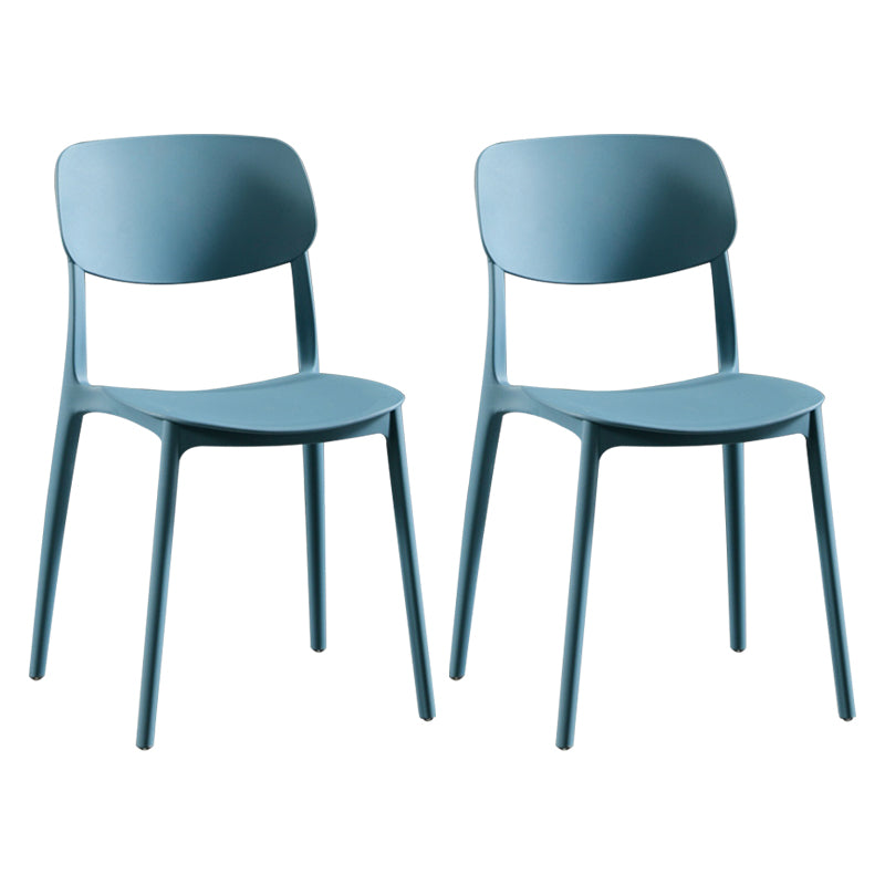 Modern Indoor-Outdoor Plastic Side Chair Open Back Dining Side Chair Blue 2 Piece Set Clearhalo ' kitchen&dining_furn' 'Dining Chairs' 'Dining Tables & Seating' 'dining_chair' 'furn' 'furn_dining_chair' 'Furniture' 'furniture_dining_chair' 'Kitchen & Dining Furniture' 'kitchen' 3955917
