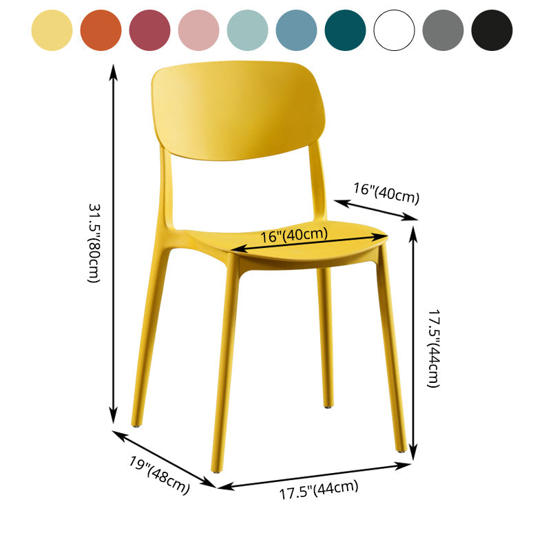 Modern Indoor-Outdoor Plastic Side Chair Open Back Dining Side Chair Clearhalo ' kitchen&dining_furn' 'Dining Chairs' 'Dining Tables & Seating' 'dining_chair' 'furn' 'furn_dining_chair' 'Furniture' 'furniture_dining_chair' 'Kitchen & Dining Furniture' 'kitchen' 3955919