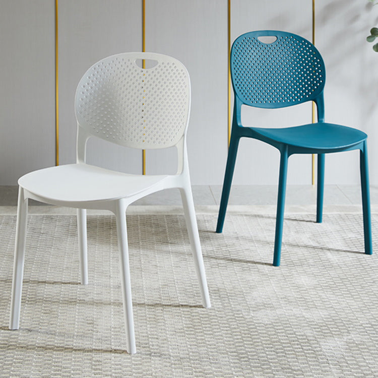 Contemporary Plastic Side Chair Home Stackable Armless Open Back Dining Side Chair Clearhalo ' kitchen&dining_furn' 'Dining Chairs' 'Dining Tables & Seating' 'dining_chair' 'furn' 'furn_dining_chair' 'Furniture' 'furniture_dining_chair' 'Kitchen & Dining Furniture' 'kitchen' 3955925