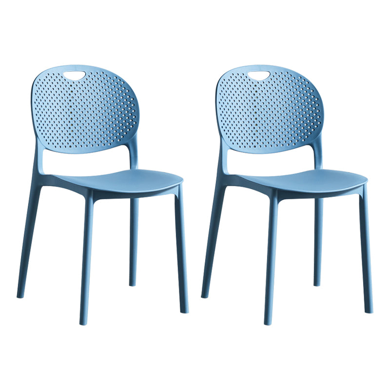 Contemporary Plastic Side Chair Home Stackable Armless Open Back Dining Side Chair Light Blue 2 Piece Set Clearhalo ' kitchen&dining_furn' 'Dining Chairs' 'Dining Tables & Seating' 'dining_chair' 'furn' 'furn_dining_chair' 'Furniture' 'furniture_dining_chair' 'Kitchen & Dining Furniture' 'kitchen' 3955928