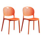 Contemporary Plastic Side Chair Home Stackable Armless Open Back Dining Side Chair Orange 2 Piece Set Clearhalo ' kitchen&dining_furn' 'Dining Chairs' 'Dining Tables & Seating' 'dining_chair' 'furn' 'furn_dining_chair' 'Furniture' 'furniture_dining_chair' 'Kitchen & Dining Furniture' 'kitchen' 3955960