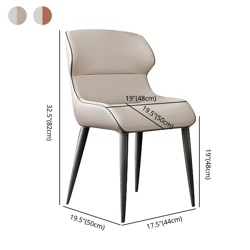 Modern Style Metal Chairs Kitchen Dining Room Wingback Arm Chair Set (Set of 4) Clearhalo ' kitchen&dining_furn' 'Dining Chairs' 'Dining Tables & Seating' 'dining_chair' 'furn' 'furn_dining_chair' 'Furniture' 'furniture_dining_chair' 'Kitchen & Dining Furniture' 'kitchen' 3955974