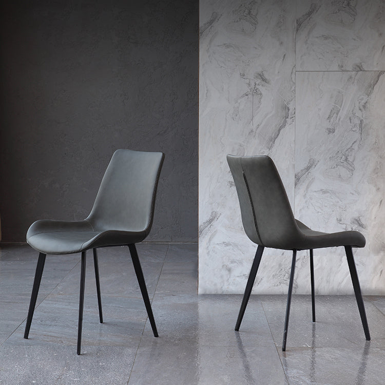 Contemporary Restaurant Leather Side Chair Matte Finish Parsons Dining Chairs Clearhalo ' kitchen&dining_furn' 'Dining Chairs' 'Dining Tables & Seating' 'dining_chair' 'furn' 'furn_dining_chair' 'Furniture' 'furniture_dining_chair' 'Kitchen & Dining Furniture' 'kitchen' 3955981