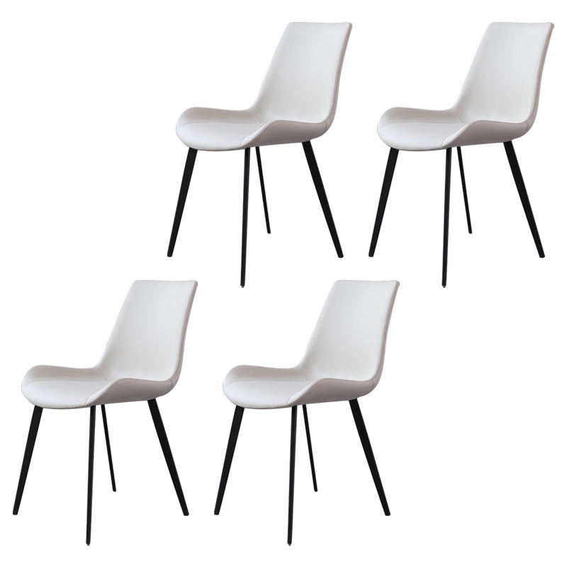 Contemporary Restaurant Leather Side Chair Matte Finish Parsons Dining Chairs White 4 Piece Set Clearhalo ' kitchen&dining_furn' 'Dining Chairs' 'Dining Tables & Seating' 'dining_chair' 'furn' 'furn_dining_chair' 'Furniture' 'furniture_dining_chair' 'Kitchen & Dining Furniture' 'kitchen' 3955995