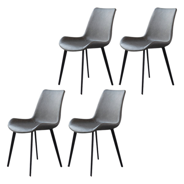 Contemporary Restaurant Leather Side Chair Matte Finish Parsons Dining Chairs Grey 4 Piece Set Clearhalo ' kitchen&dining_furn' 'Dining Chairs' 'Dining Tables & Seating' 'dining_chair' 'furn' 'furn_dining_chair' 'Furniture' 'furniture_dining_chair' 'Kitchen & Dining Furniture' 'kitchen' 3956000