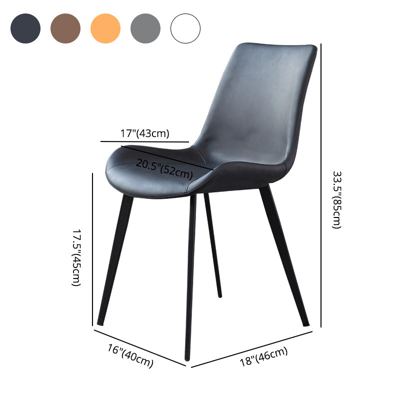Contemporary Restaurant Leather Side Chair Matte Finish Parsons Dining Chairs Clearhalo ' kitchen&dining_furn' 'Dining Chairs' 'Dining Tables & Seating' 'dining_chair' 'furn' 'furn_dining_chair' 'Furniture' 'furniture_dining_chair' 'Kitchen & Dining Furniture' 'kitchen' 3956002
