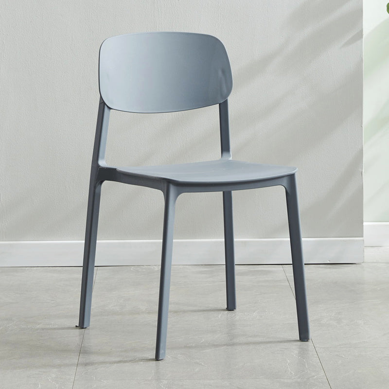 Modern Indoor-Outdoor Plastic Side Chair Armless Open Back Dining Side Chair Grey 1 Piece Clearhalo ' kitchen&dining_furn' 'Dining Chairs' 'Dining Tables & Seating' 'dining_chair' 'furn' 'furn_dining_chair' 'Furniture' 'furniture_dining_chair' 'Kitchen & Dining Furniture' 'kitchen' 3956004