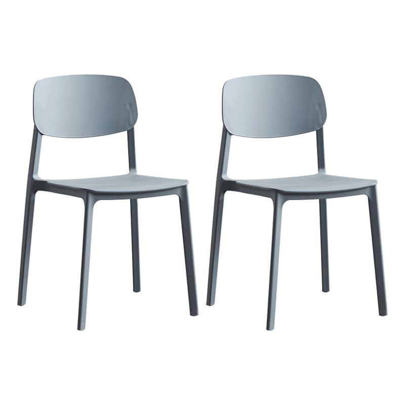 Modern Indoor-Outdoor Plastic Side Chair Armless Open Back Dining Side Chair Grey 2 Piece Set Clearhalo ' kitchen&dining_furn' 'Dining Chairs' 'Dining Tables & Seating' 'dining_chair' 'furn' 'furn_dining_chair' 'Furniture' 'furniture_dining_chair' 'Kitchen & Dining Furniture' 'kitchen' 3956006