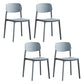 Modern Indoor-Outdoor Plastic Side Chair Armless Open Back Dining Side Chair Grey 4 Piece Set Clearhalo ' kitchen&dining_furn' 'Dining Chairs' 'Dining Tables & Seating' 'dining_chair' 'furn' 'furn_dining_chair' 'Furniture' 'furniture_dining_chair' 'Kitchen & Dining Furniture' 'kitchen' 3956008