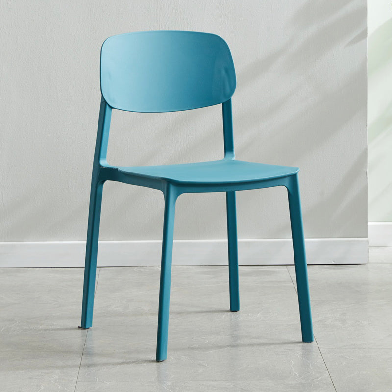 Modern Indoor-Outdoor Plastic Side Chair Armless Open Back Dining Side Chair Blue 1 Piece Clearhalo ' kitchen&dining_furn' 'Dining Chairs' 'Dining Tables & Seating' 'dining_chair' 'furn' 'furn_dining_chair' 'Furniture' 'furniture_dining_chair' 'Kitchen & Dining Furniture' 'kitchen' 3956015