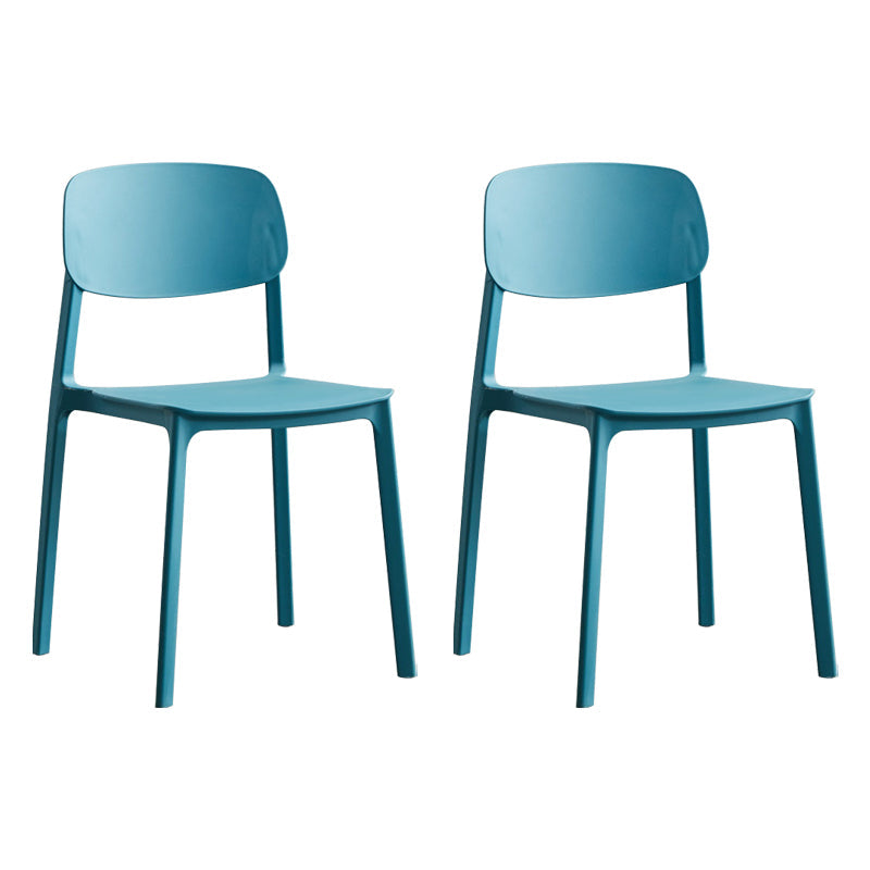 Modern Indoor-Outdoor Plastic Side Chair Armless Open Back Dining Side Chair Blue 2 Piece Set Clearhalo ' kitchen&dining_furn' 'Dining Chairs' 'Dining Tables & Seating' 'dining_chair' 'furn' 'furn_dining_chair' 'Furniture' 'furniture_dining_chair' 'Kitchen & Dining Furniture' 'kitchen' 3956017
